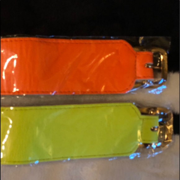 LAST- Neon Yellow Leather Buckle Cuff - Picture 8 of 8